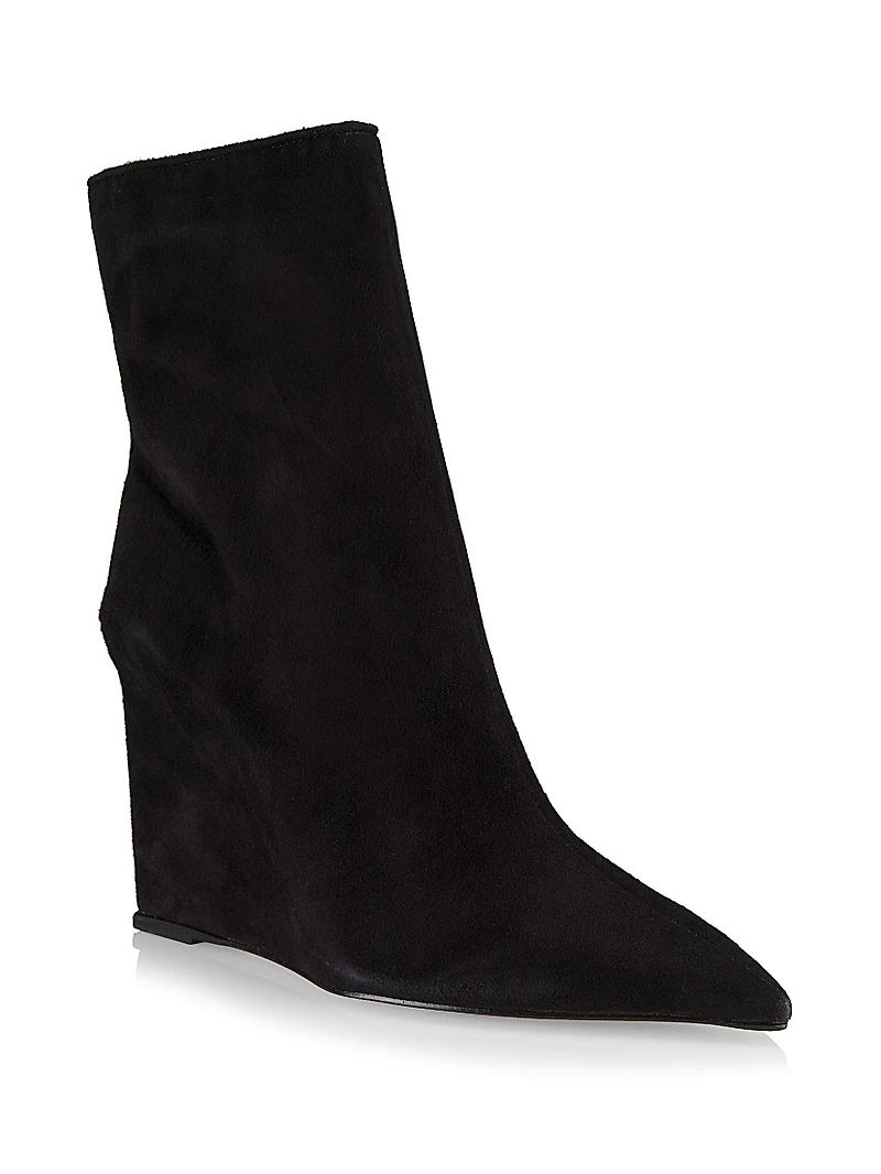 Asya 100MM Suede Wedge Booties