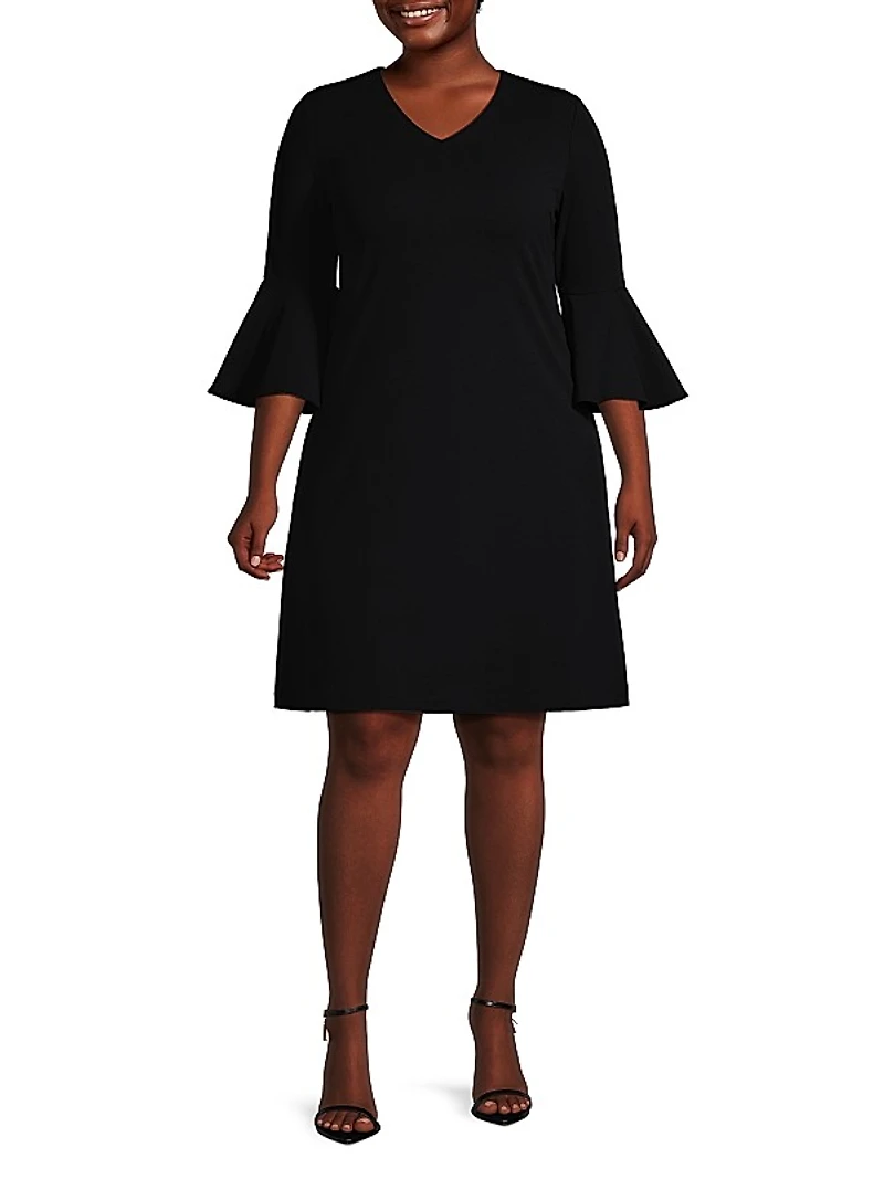 Plus Size Deco Crepe Dress