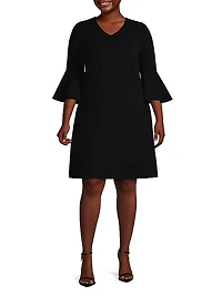 Plus Size Deco Crepe Dress