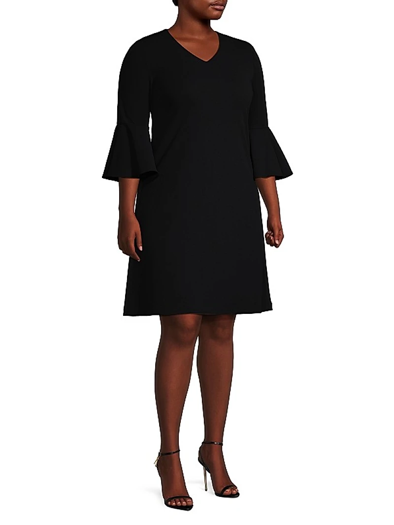 Plus Size Deco Crepe Dress
