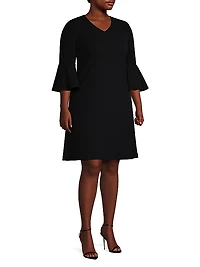 Plus Size Deco Crepe Dress