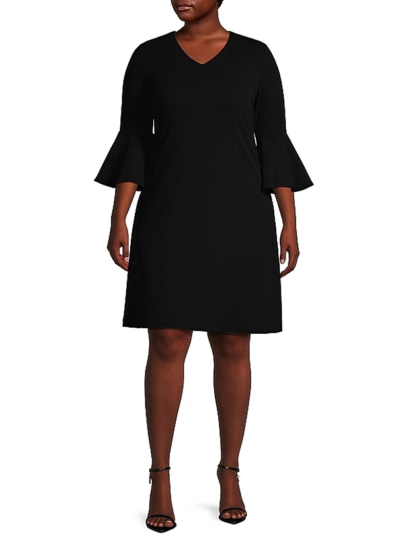 Plus Size Deco Crepe Dress