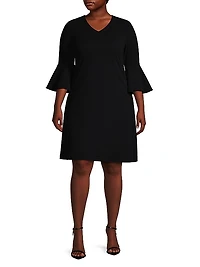 Plus Size Deco Crepe Dress