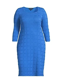 Textured Knit Knee-Length Dress
