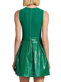 Chara Croc-Embossed Minidress