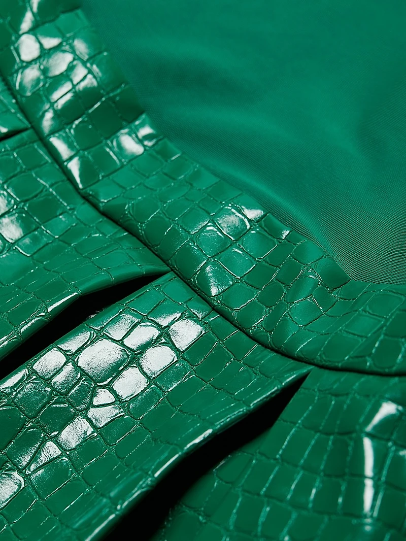 Chara Croc-Embossed Minidress