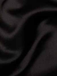 Satin High Cowlneck A-Line Gown