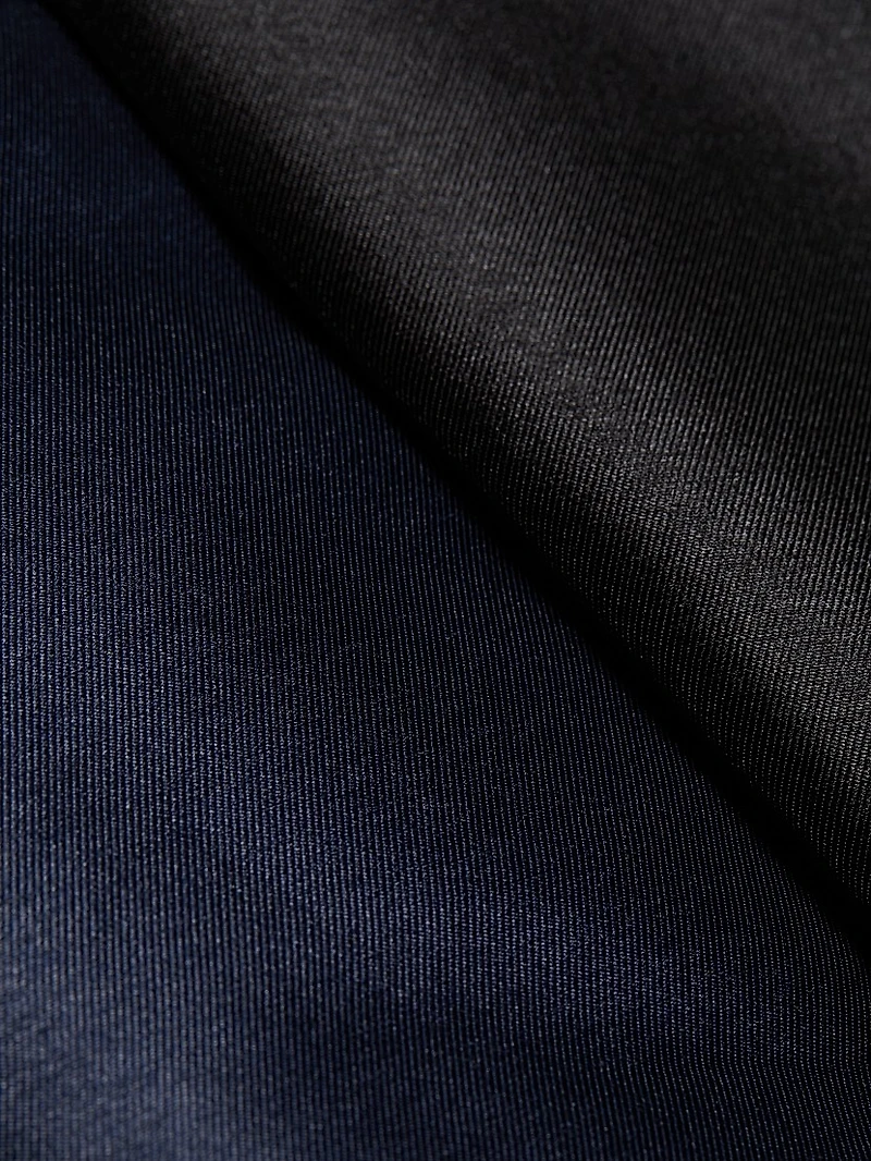 Mikado Satin Strapless Tea-Length Dress