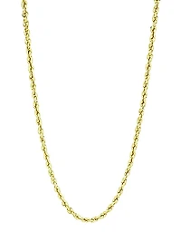 14K Yellow Gold Rope Chain Necklace/24"