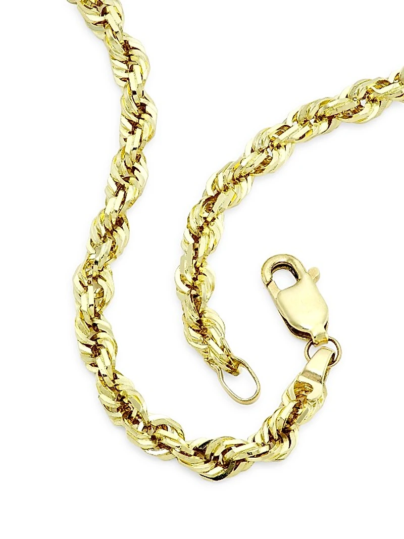 14K Yellow Gold Rope Chain Necklace/24"