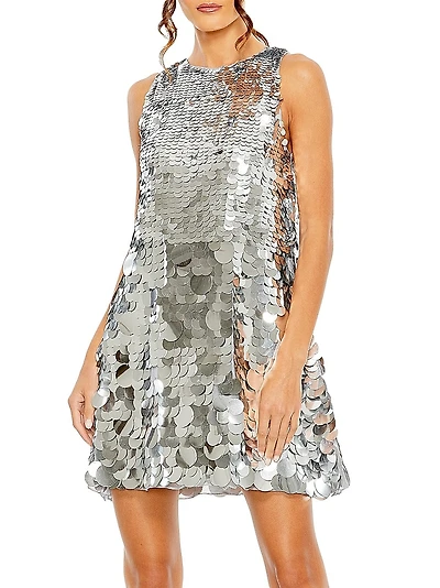 Sequined Trapeze Minidress