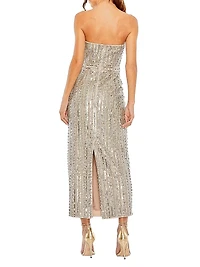 Embellished Strapless Column Dress