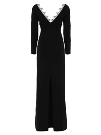 Lace-Trimmed Cut-Out Gown