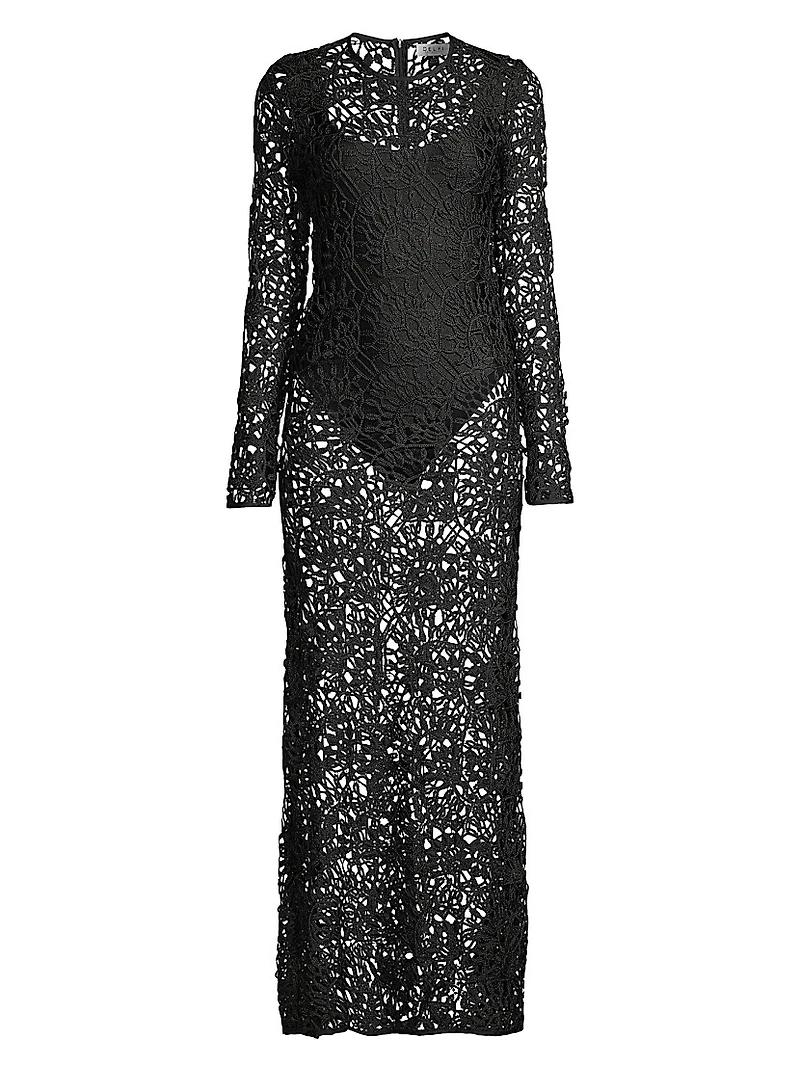 Camila Geometric Lace Maxi Dress