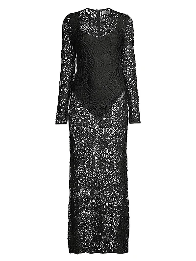 Camila Geometric Lace Maxi Dress