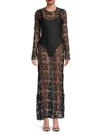 Camila Geometric Lace Maxi Dress