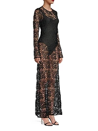 Camila Geometric Lace Maxi Dress