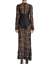Camila Geometric Lace Maxi Dress