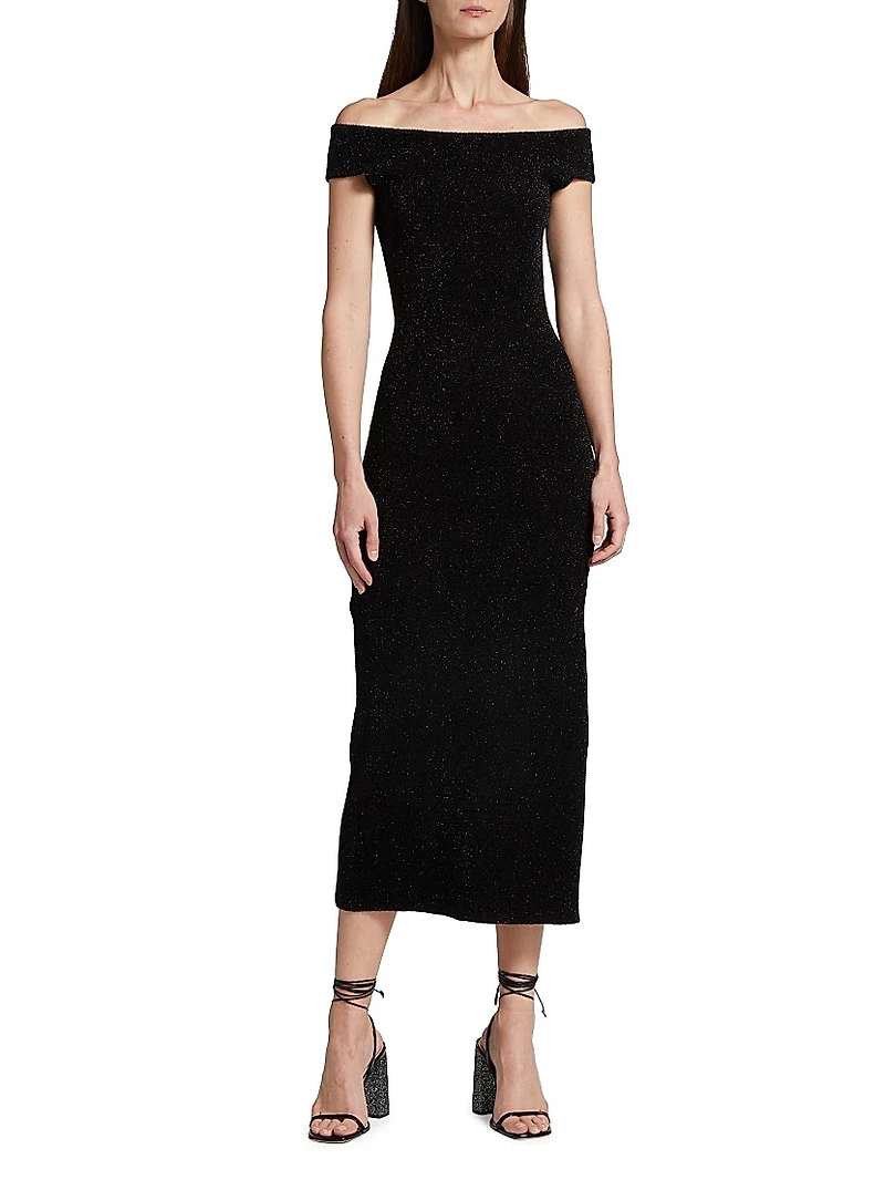 Aphrodite Sparkle Knit Midi-Dress