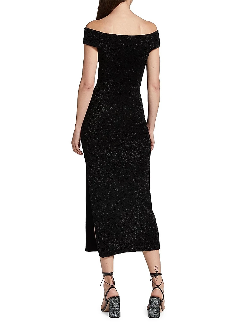 Aphrodite Sparkle Knit Midi-Dress