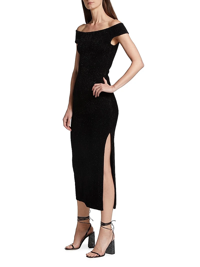 Aphrodite Sparkle Knit Midi-Dress