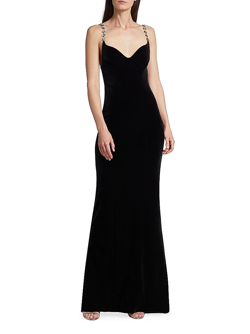 Avedon Globe Backless Velvet Gown