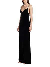 Avedon Globe Backless Velvet Gown