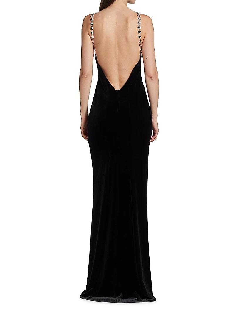 Avedon Globe Backless Velvet Gown