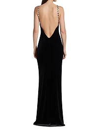 Avedon Globe Backless Velvet Gown