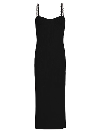 Wave Rib-Knit Midi-Dress