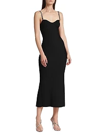 Wave Rib-Knit Midi-Dress