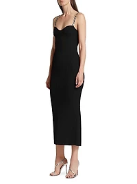 Wave Rib-Knit Midi-Dress