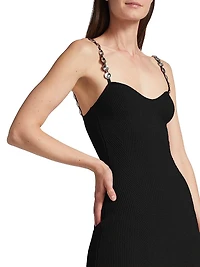 Wave Rib-Knit Midi-Dress