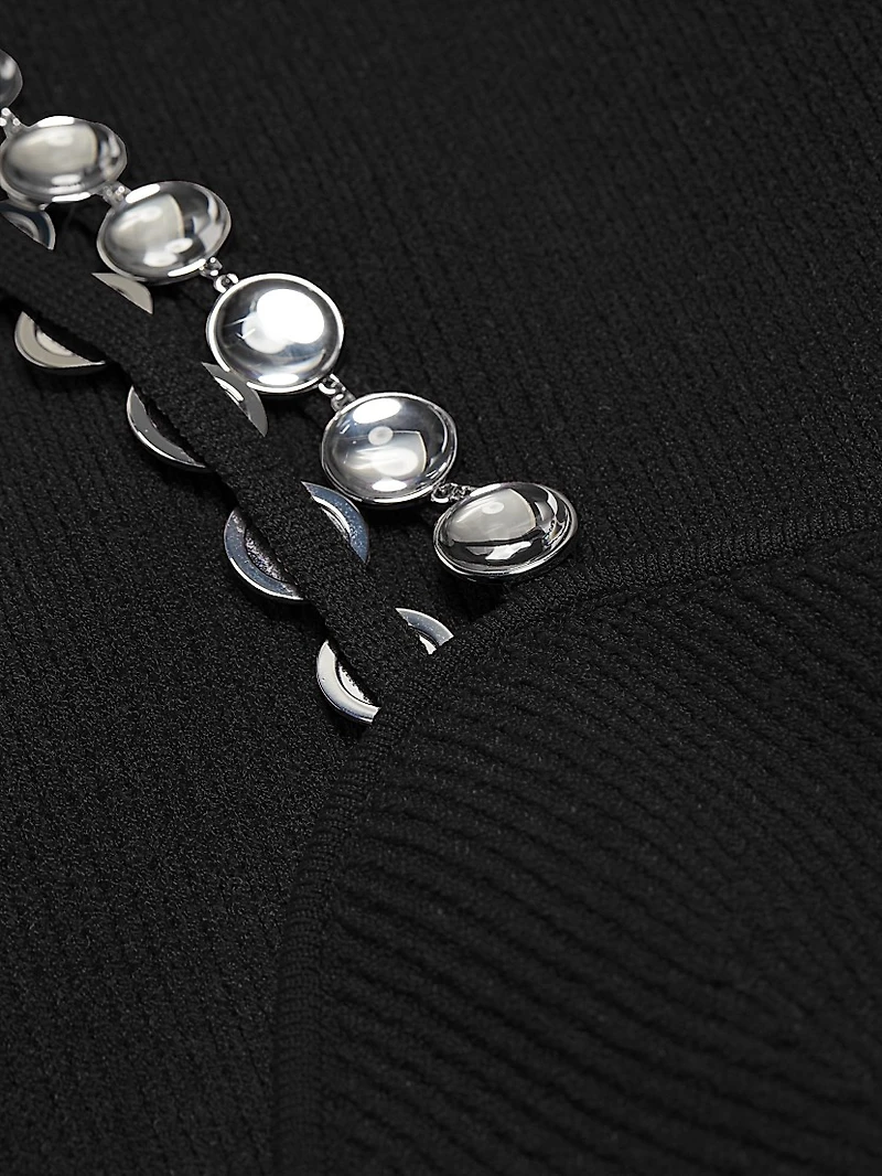 Wave Rib-Knit Midi-Dress