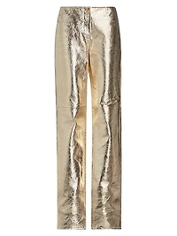 Metallic Leather Pants