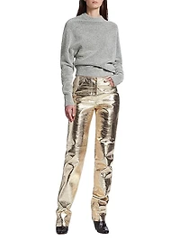 Metallic Leather Pants