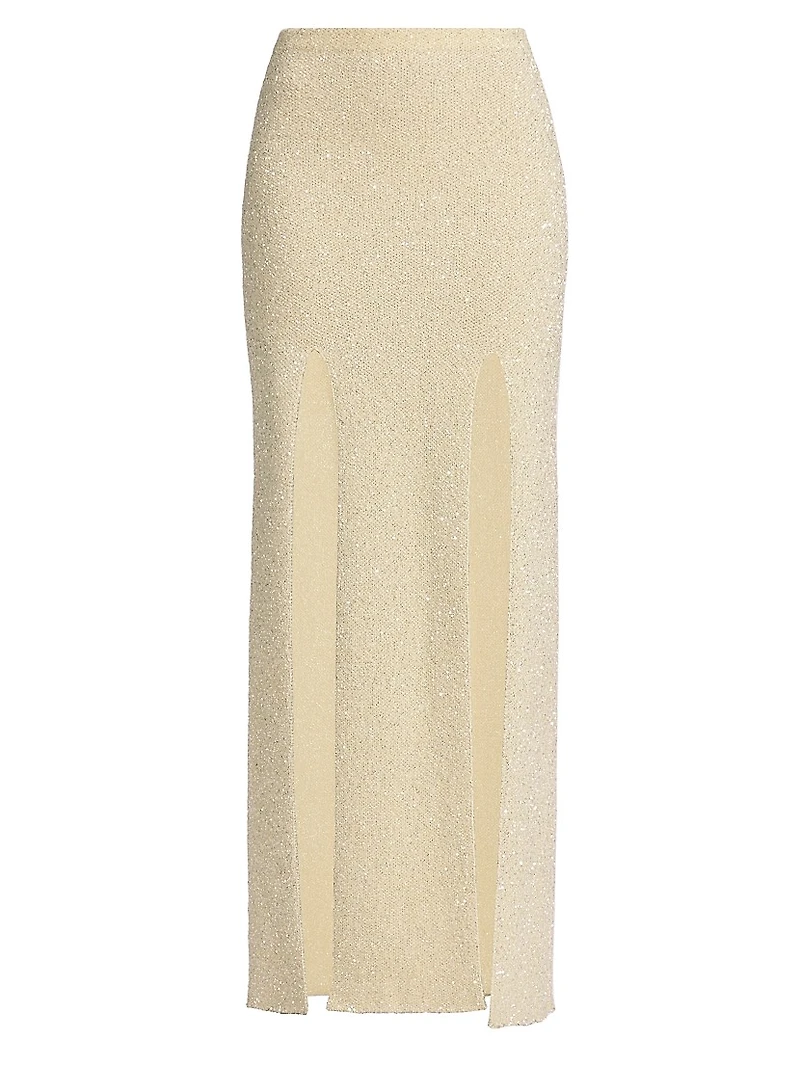 Technical Sequin Maxi Skirt