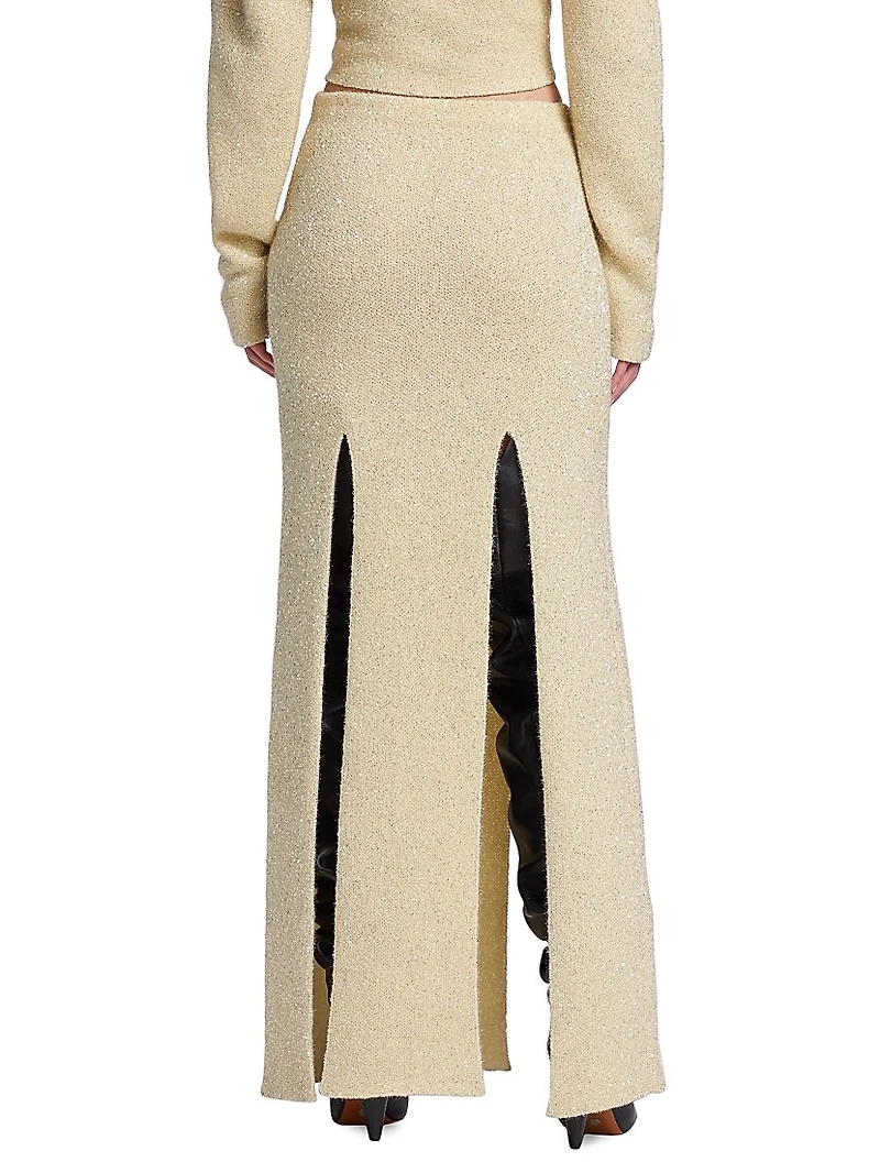 Technical Sequin Maxi Skirt