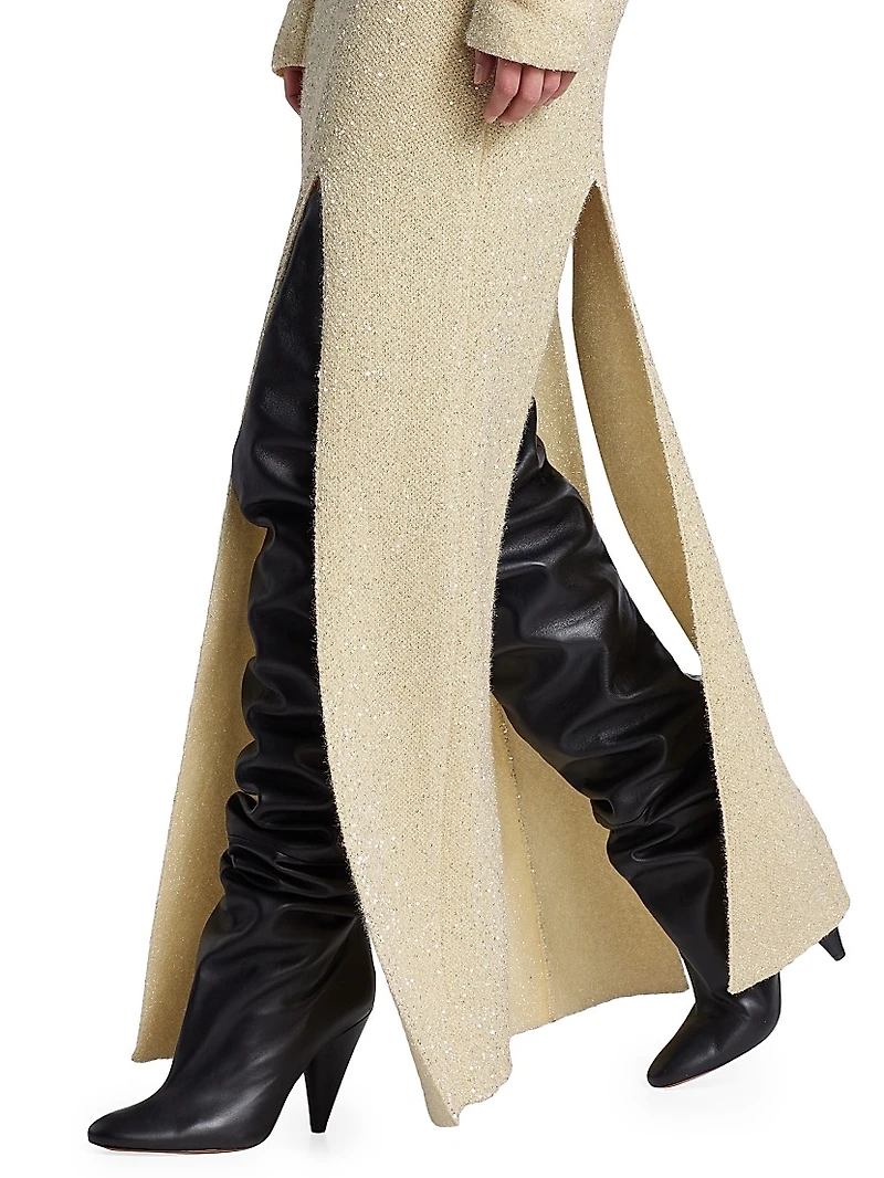 Technical Sequin Maxi Skirt