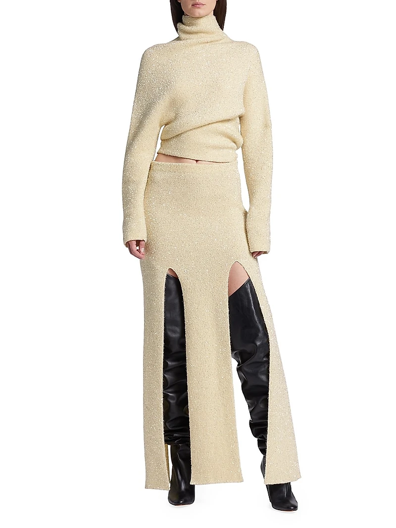 Technical Sequin Maxi Skirt