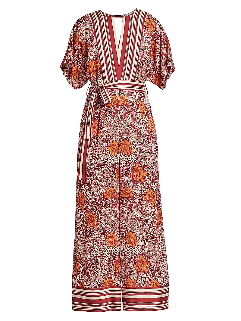 The Ines Printed Silk-Blend Jumpsuit