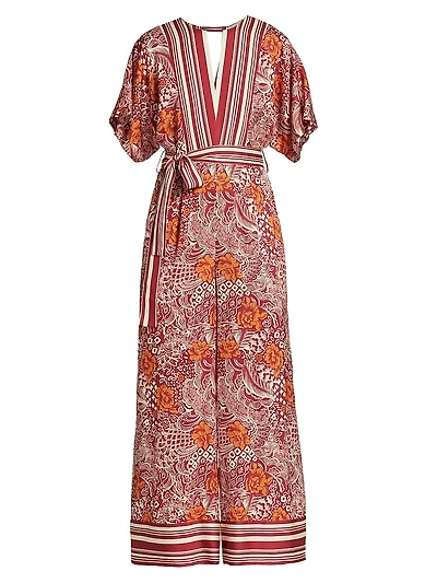 The Ines Printed Silk-Blend Jumpsuit