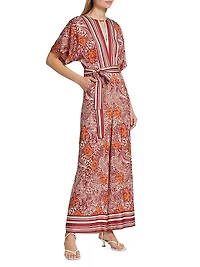 The Ines Printed Silk-Blend Jumpsuit