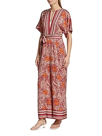 The Ines Printed Silk-Blend Jumpsuit