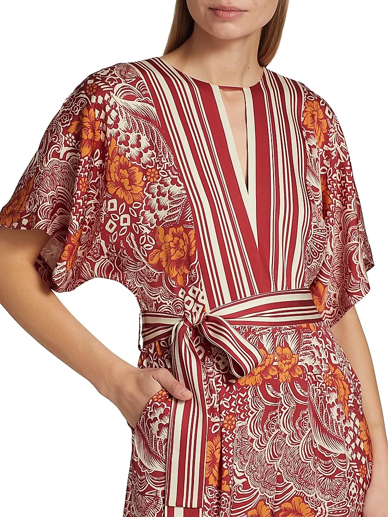 The Ines Printed Silk-Blend Jumpsuit