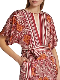 The Ines Printed Silk-Blend Jumpsuit