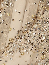 Beaded One-Shoulder Gown