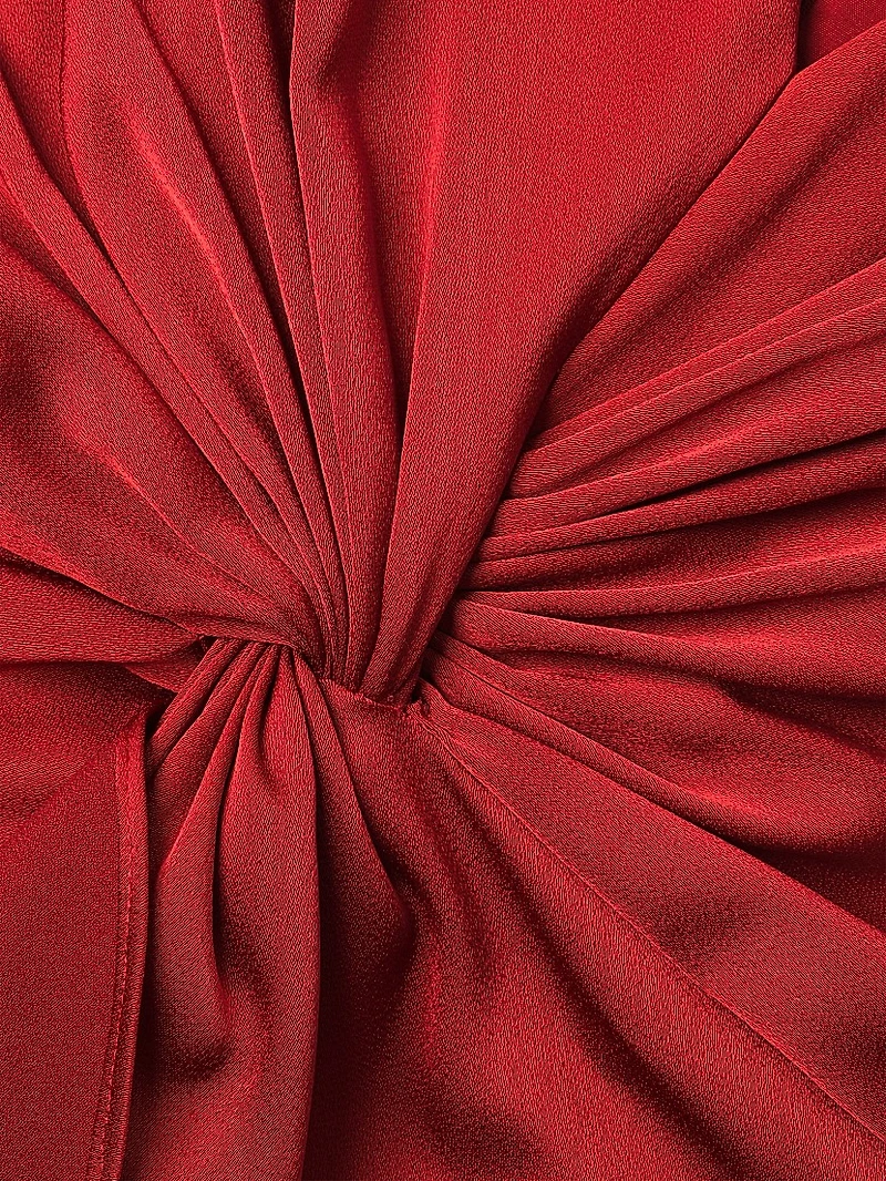 Ruffle Satin Column Gown