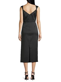 Draped Mikado Sheath Dress