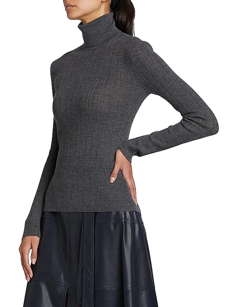 Kayden Merino Wool Pointelle Top